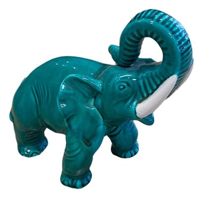 null In the style of Vallauris
Green glazed ceramic elephant 
H.20 L. 21 cm