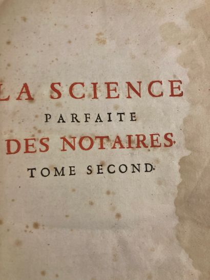 null VISME (F.B.)
La science parfaite du Notaire
2 tomes. 1771 Ed. Desaint à Paris
On...