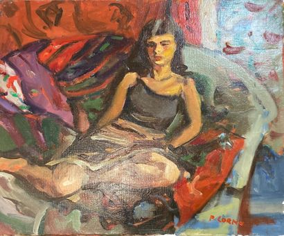 null Pierre CORNU (1895-1996)
Jeune femme au repos
Huile sur toile. Signé en bas...