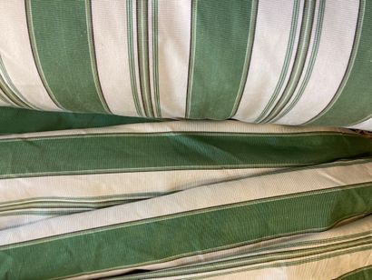 Paire de rideaux en coton rayé vert et beige
80x100...