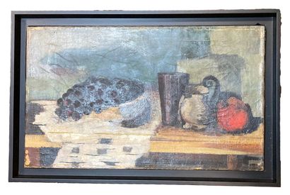 null Henry HENSCHE (1899-1992)
Still life
Oil on canvas. Signed lower right 
33x55...