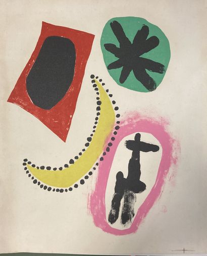  D'après Joan MIRO (1893-1983)
Derrière le miroir
Lithographie en couleur. Non signé
(pliures)
39,5x24,5... Gazette Drouot