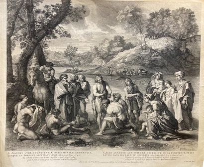  D'après Nicolas POUSSIN, gravé par Edmé JEAURAT (1688-1738)
Saint Jean annonce aux... Gazette Drouot