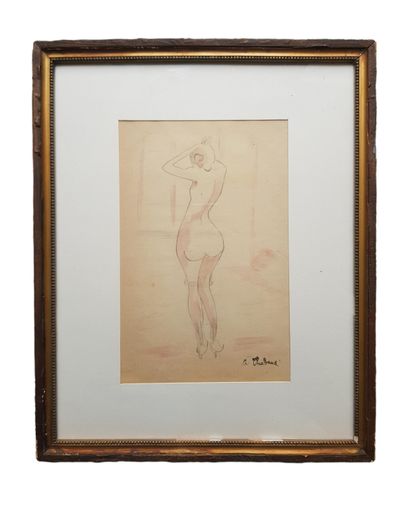 Auguste CHABAUD (1882-1955)
Femme à la toilette. Vers 1905. Période fauve
Crayon... Gazette Drouot
