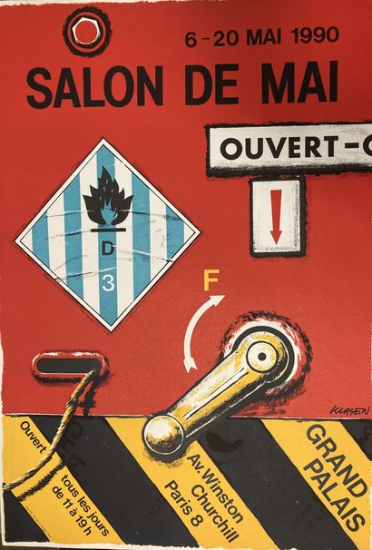  Salon de Mai, 1958-1990
Un lot d’affiches par ou d’après Max ERNST (1958), ADAM... Gazette Drouot