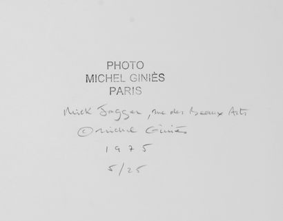 MICHEL GINIES (1952) Michel GINIES (1952)

Mick Jagger, rue des Beaux Arts 1975

Silver...