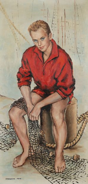 René CAZASSUS (1932-) René CAZASSUS (1932-)



Young fisherman with a net



Oil...