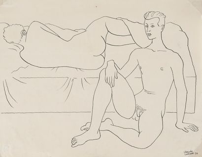 Claude LABADE (XXe) Claude LABADE (XXth)



Waiting, 1954



Ink on paper signed...