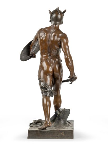 null D'après Emile PICAULT
(1833-1922)
Pro Jure 
Epreuve en bronze à patine brune...