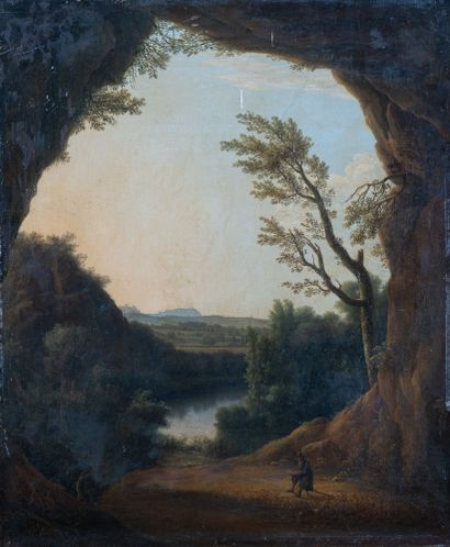  Jacques MOULINIER (1757-1828). 
Vue de la grotte de Neptune, près Montpellier, avec... Gazette Drouot