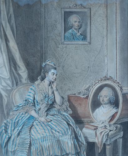  Attribué à Alexandre WILLE (1748-1837). 
Portrait présumé de Mademoiselle du T.... Gazette Drouot