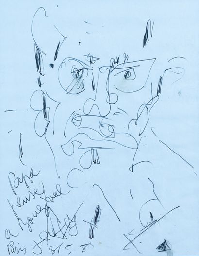  Gen PAUL (1895-1975). 
Portrait d'Alain Carrrier. 
Encre sur papier, signée et datée... Gazette Drouot