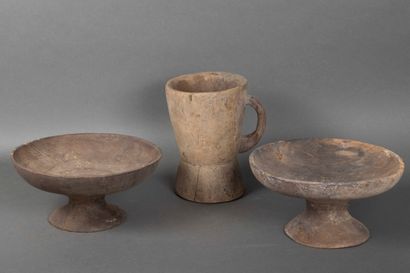 Two cups and a Toradja pot, Sulawesi, Indonesia,...
