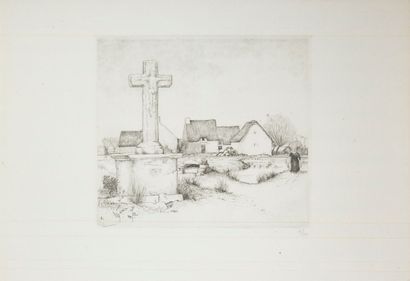 null Jean-Emile LABOUREUR (1877-1943): 

The rustic calvary, Briere. 

Etching signed...