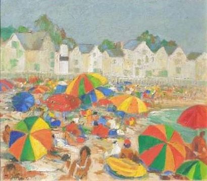 null M. JAFFRE (XXème siècle) :

Les parasols sur la plage

Huile sur toile signée...