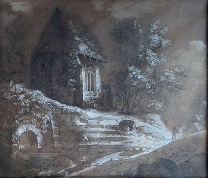 null Attributed to Simon-Mathurin LANTARA (1729-1778) (?) : 

Chapel. 

Black pencil...
