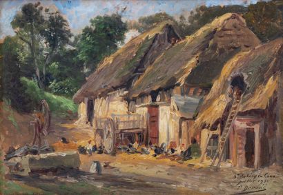 null Paul DENARIE (1857-1952): 

The Old Thatches at St Valery en Caux, 1931. 

Oil...
