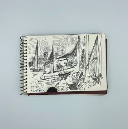 null Jean CLUSEAU-LANAUVE (1914-1997) : 

Notebook of drawings numbered "C.59". 

Sketches...