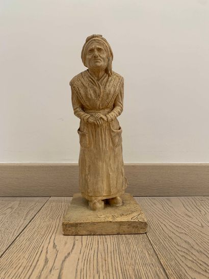 null M. Muslar (XXth century): 

The Elderly Lady.

Patinated plaster signed on the...