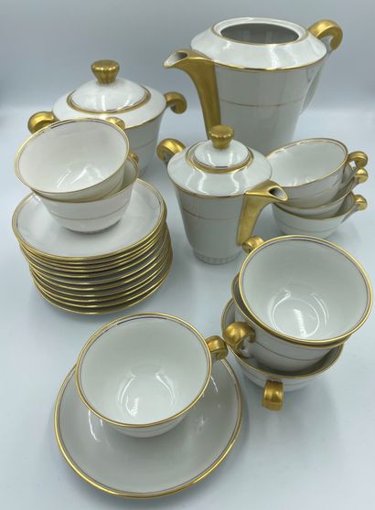 null Part of a coffee service in Limoges porcelain including a coffee pot (missing...