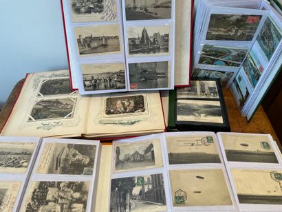 null Lot of six albums of postcards on the themes: regionalism, travel, illustrated...