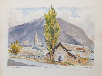 null Jacques GODARD (1920-2016) : Set of watercolors and inks:

- Aigremont - The...
