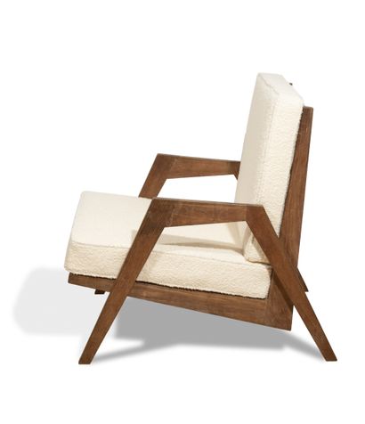 null Alain RICHARD (1926-2017): 
The model created around 1952. Very rare oak armchair...