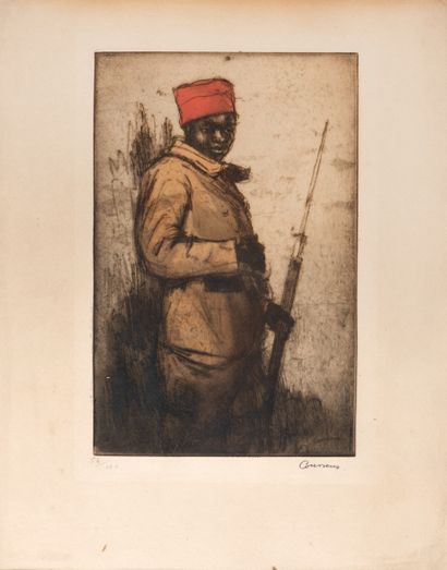 null Armand COUSSENS (1881-1935):
The Senegalese Tirailleur
Engraving in colors signed...