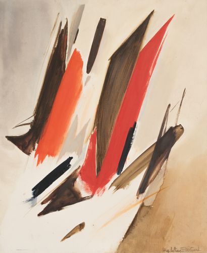 null Huguette ARTHUR-BERTRAND (1920-2005): 
"Obliquely, a little"
Oil on canvas signed...