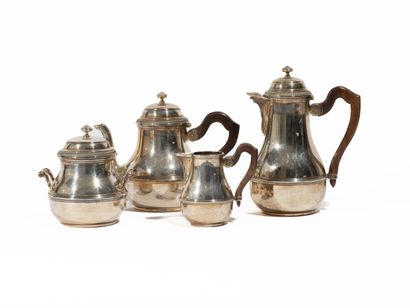 null Tea-coffee set four pieces of silver (925 thousandths) including a teapot, a...