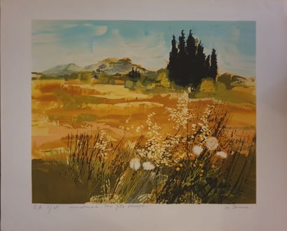 Michel JOUENNE (1935-2021) : Paysage de Provence
Lithographie...
