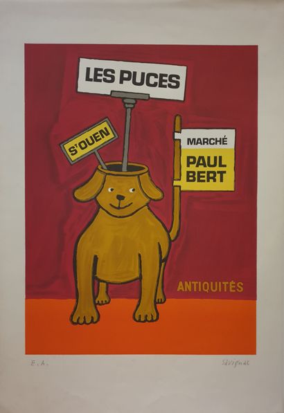 Raymond SAVIGNAC (1907-2002) : Les Puces
Lithographie...