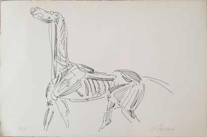 null Charles LAPICQUE (1898-1988): 
Study of a horse
Lithograph signed in graphite...