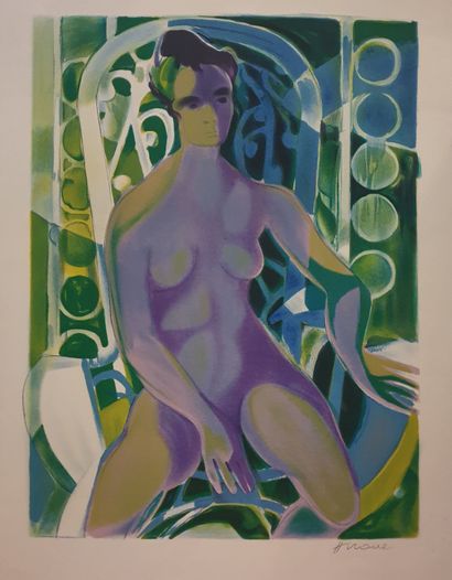 null Camille HILAIRE (1916-2004) : Violet nude
Silkscreen print signed lower right
65...