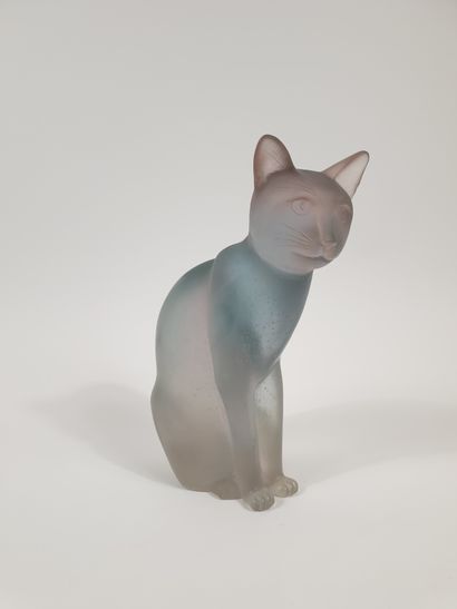 null NANCY, France. Seated cat. Proof in transparent white glass paste (second choice)
Signed...