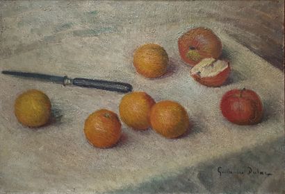 null Guillaume DULAC (1883-1929): 
Oranges and apples
Oil on canvas signed lower...