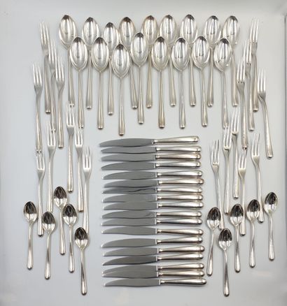 null ALESSI, CACCIA model, 
Silver-colored stainless steel cutlery set including:...