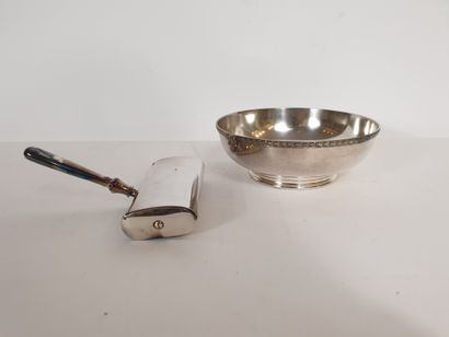 Small silver-plated bowl and crumb tray