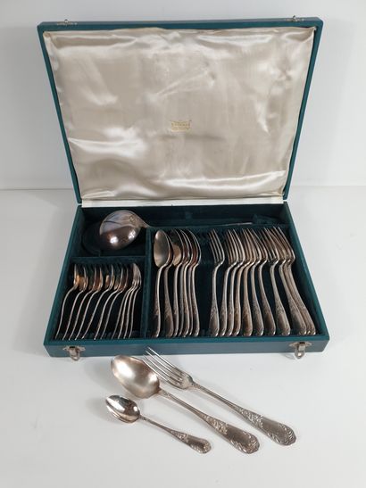 VINET Silver-plated set with foliage and...