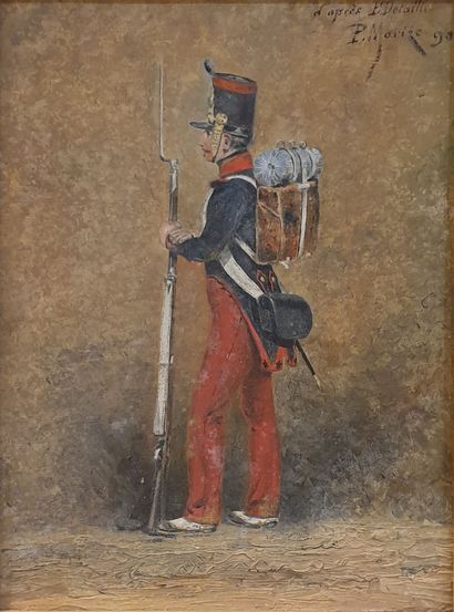 null French school, late 19th century, after Edouard DETAILLE 
Portrait of a soldier...