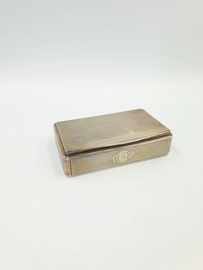null 925 silver and vermeil box with guilloché decoration and figured foliate cartouche
Title...