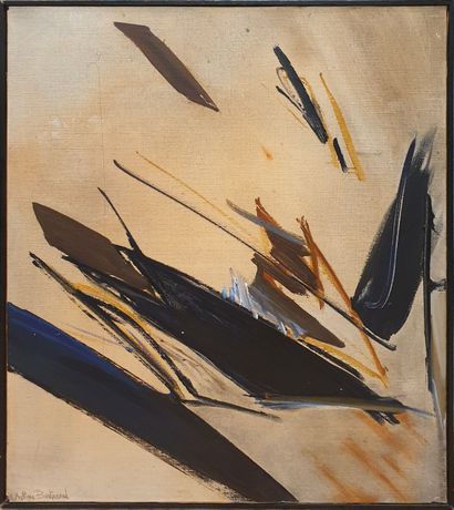 null Huguette ARTHUR-BERTRAND (1920-2005) : 
"D'un coin doré"
Huile sur toile signée...