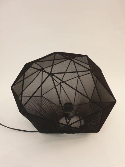null ALUMINOR, suspension in black lacquered metal and black mesh fabric, geometric...