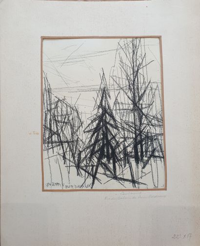 null Pierre BORDEAUX (1904-1995): 
"Landscape from our balcony in Lausanne". 
Graphite...