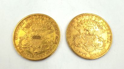 null *UNITED STATES - 20 dollars gold - Liberty Head with motto
Lot of 2 coins: 1901-1896
Weight:...