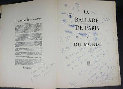 MARCEAU Marcel LA BALLADE DE PARIS ET DU MONDE Texte, lithographies ,aquarelles et...