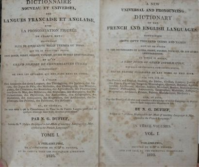 null Lot de volumes anciens dont Dictionnaire nouveau universel par Nicolas Gouin...