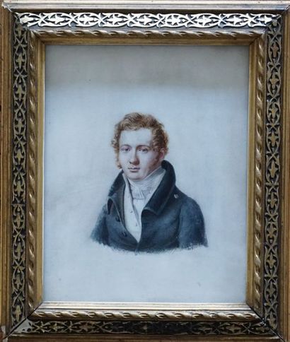 Antoine CHAZAL (1793-1854) Portrait d’homme. Aquarelle sur papier, signée et datée...