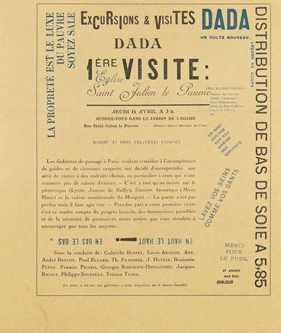 Dada, un culte nouveau Imprimé vers 1920/1921 à l’occasion de la première excursion...