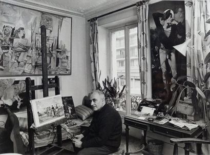 Robert Doisneau (1912-1994) Alfred Courmes dans son atelier, 1972 Tirage argentique...